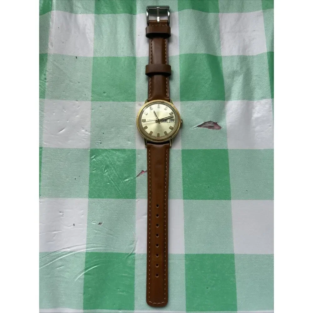 Vintage Timex Gold Tone Men’s Mechanical Wind Watch